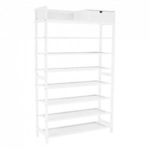 Pantofar, suport pentru pantofi, 7 poliţe, alb, 70x25x117 cm - TP296531 - Img 13