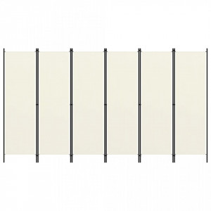 Paravan camera cu 6 panouri, alb crem, 300 x 180 cm - V320727V - Img 1