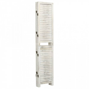 Paravan de cameră cu 5 panouri alb antichizat 178,5x166 cm lemn - V338572V - Img 3
