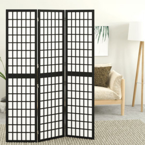 Paravan pliabil cu 3 panouri, stil japonez, negru, 120x170 cm - V352079V - Img 2