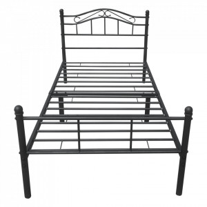 Pat cadru metalic -vintage Coca, - 90 x 200 cm (negru) - P52495470 - Img 3