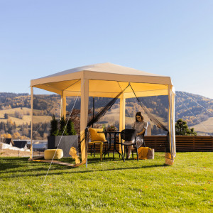 Pavilion, cort grădină pentru petreceri, crem, 3,9x2,5x3,9 m - TP298809 - Img 7
