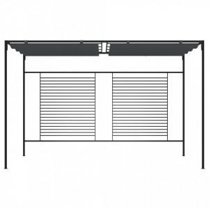 Pavilion cu acoperiș retractabil, antracit, 4x3x2,3 m, 180 g/m² - V313625V