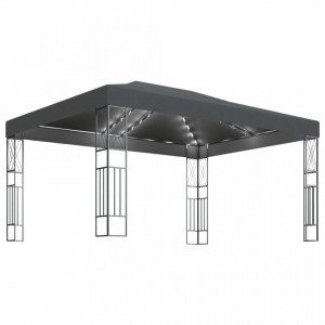 Pavilion cu șir de lumini LED, antracit, 3x4 m, țesătură - V3070329V - Img 1