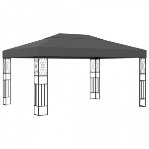 Pavilion cu șir de lumini LED, antracit, 3x4 m, țesătură - V3070329V - Img 3
