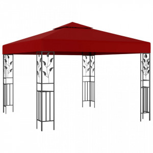 Pavilion cu șir de lumini LED, roșu vin, 3x3 m - V3070297V - Img 3