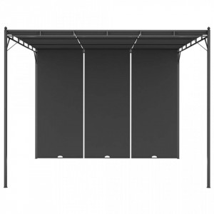Pavilion de grădină cu perdea laterală, antracit, 3x3x2,25 m - V47995V