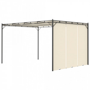 Pavilion de grădină cu perdea laterală, crem, 4 x 3 x 2,25 m - V47994V - Img 4