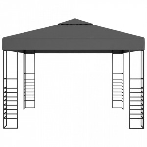 Pavilion de grădină cu șiruri de lumini LED, antracit, 3x3 m - V3070306V - Img 4