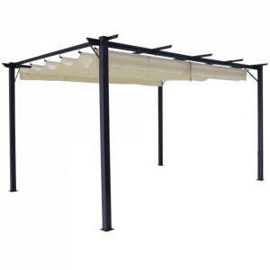 Pergola cu acoperiş glisant, aluminiu, 290x290x215 cm - TP297576 - Img 1