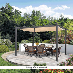 Pergola cu acoperiş glisant, aluminiu, 290x290x215 cm - TP297576 - Img 3