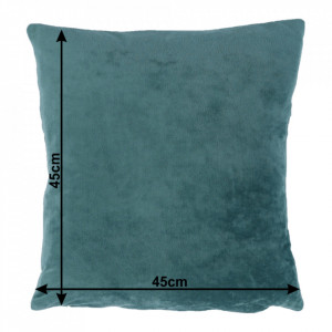 Pernă, material textil de catifea petrol, 45x45 cm - TP238762 - Img 8