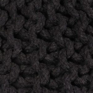 Puf tricotat manual, bumbac, 50 x 35 cm, negru - V245071V - Img 2