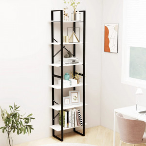 Raft de depozitare, alb, 60x30x210 cm, lemn masiv de pin - V806523V - Img 2