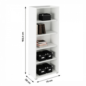 Raft deschis, alb, 75x38x182,6 cm - TP260716 - Img 3