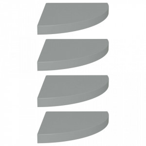 Rafturi coltar de perete, 4 buc., gri, 35 x 35 x 3,8 cm, MDF - V323924V - Img 2