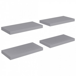 Rafturi de perete suspendate, 4 buc., gri, 50x23x3,8 cm, MDF - V323852V - Img 2