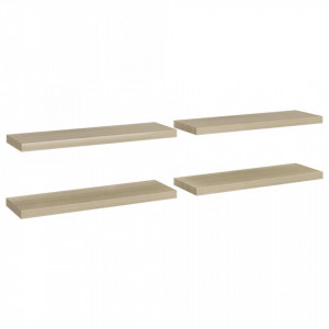 Rafturi de perete suspendate 4 buc., stejar, 80x23,5x3,8 cm MDF - V323879V - Img 2