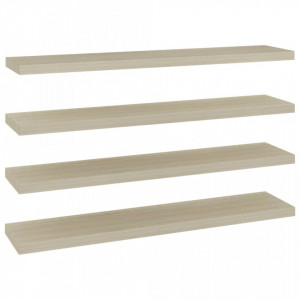 Rafturi perete suspendate, 4 buc., stejar, 120x23,5x3,8 cm, MDF - V323885V - Img 2