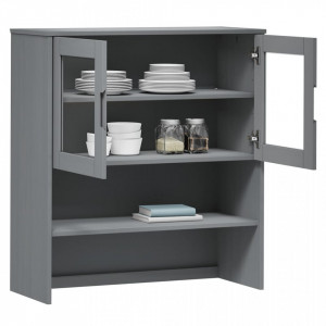 Rafturi superioare dulap înalt, gri, 90x35x100 cm, lemn de pin - V350551V - Img 3
