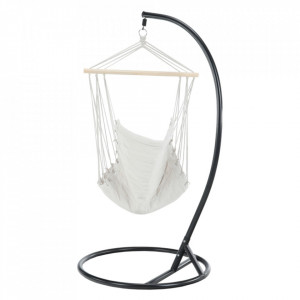 Scaun balansoar suspendabil, hamac, leagăn agăţat, alb, 90x107 cm - TP254344 - Img 14