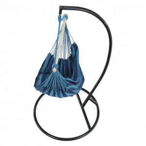 Scaun balansoar suspendabil, hamac, leagăn agăţat, albastru, 100x130 cm - TP254340 - Img 4