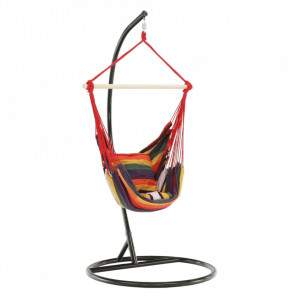 Scaun balansoar suspendabil, hamac, leagăn agăţat, roşu, 100x100x130 cm - TP254341