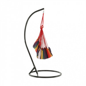 Scaun balansoar suspendabil, hamac, leagăn agăţat, roşu, 100x100x130 cm - TP254341 - Img 10