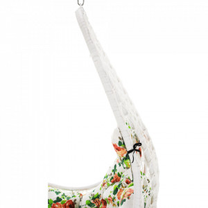 Scaun balansoar suspendabil, leagăn agăţat, alb, 105x105x195 cm - TP286349 - Img 9