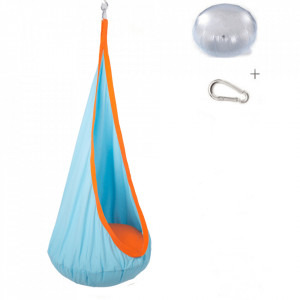 Scaun balansoar suspendabil, leagăn agăţat, albastru, 60x150x70 cm - TP274725 - Img 4