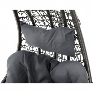 Scaun balansoar suspendabil, leagăn agăţat, gri, 105x105x195 cm - TP286353 - Img 8