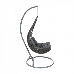 Scaun balansoar suspendabil, leagăn agăţat, gri, 105x105x195 cm - TP286353 - Img 20