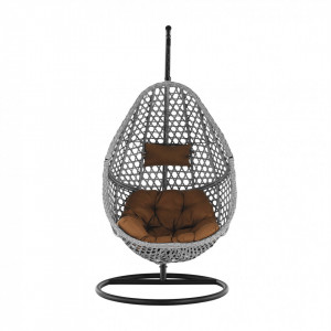 Scaun balansoar suspendabil, leagăn agăţat, gri, 82x80x197 cm - TP278048 - Img 16