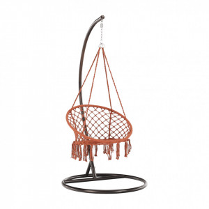 Scaun balansoar suspendabil, leagăn agăţat, maro, 80x120 cm - TP295531 - Img 5