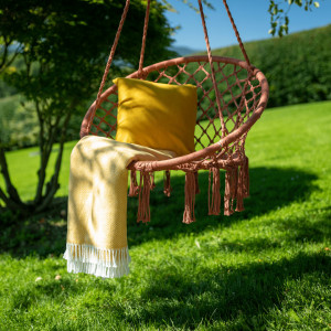 Scaun balansoar suspendabil, leagăn agăţat, maro, 80x120 cm - TP295531 - Img 14