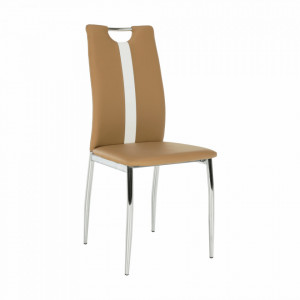 Scaun, bej / alb, piele ecologică / crom - TP182208 - Img 18
