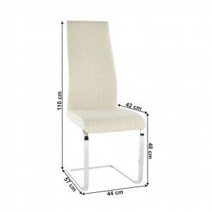 Scaun bucătărie, material textil bej/crom - TP182177 - Img 12