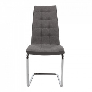 Scaun bucătărie, material textil gri deschis/piele ecologică gri/crom - TP203812 - Img 5
