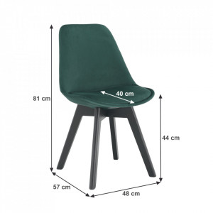 Scaun, catifea Velvet smarald/ negru - TP284345 - Img 2
