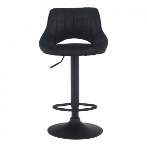 Scaun de bar, material textil negru cu efect de piele întoarsă - TP230858 - Img 16