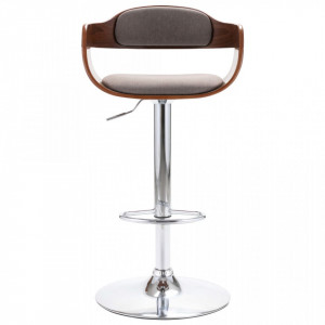 Scaun de bar, placaj si material textil gri taupe - V287408V - Img 3