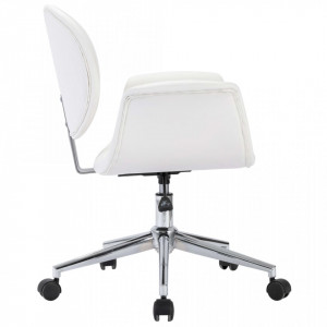 Scaun de birou rotativ, alb, piele ecologica - V3054825V - Img 4