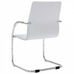 Scaun de birou tip consola, alb, piele ecologica - V289359V - Img 4