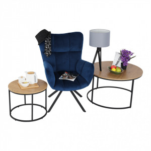 Scaun de design, ţesătură albastră - TP265011 - Img 10