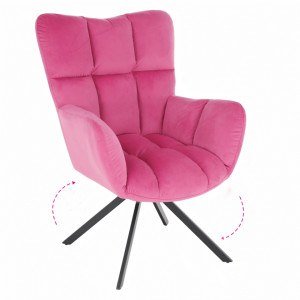 Scaun de design, ţesătură roz - TP275350