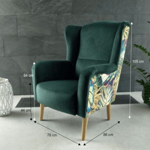 Scaun de design, ţesătură smarald, model Jungle - TP223660 - Img 6