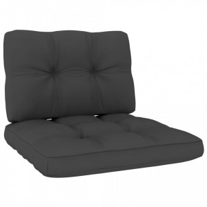Scaun de grădină cu perne, antracit, lemn de pin tratat - V3065741V - Img 4