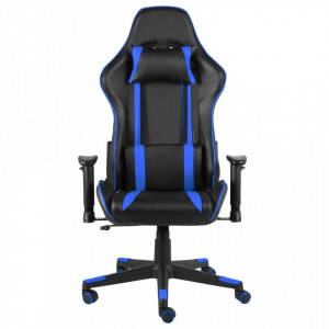 Scaun de jocuri pivotant, albastru, PVC - V20479V - Img 1