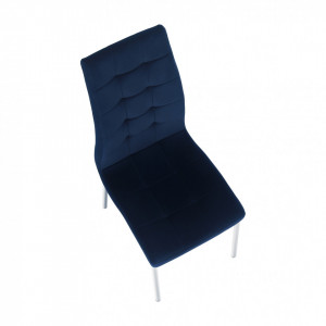 Scaun de masă, ţesătură albastră din catifea / crom - TP285452 - Img 10