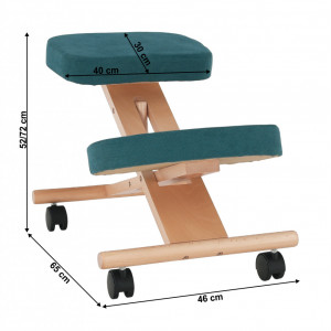 Scaun ergonomic, albastru, 46x65x52-72 cm - TP300220 - Img 15